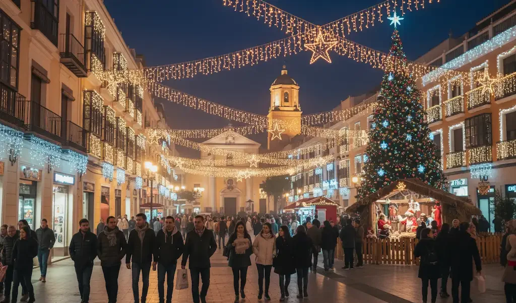 luces navideñas en el centro